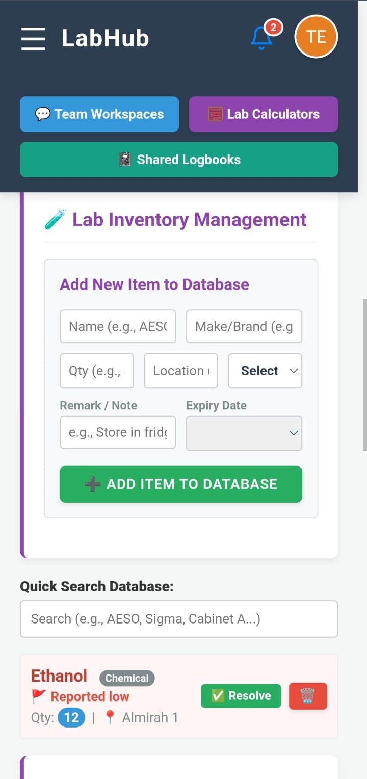 Lab Inventory Management